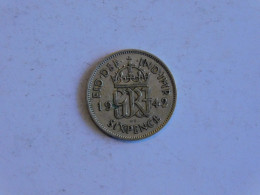 UK Grande-Bretagne 6 Six Pence 1942 Silver, Argent - H. 6 Pence