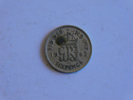 UK Grande-Bretagne 6 Six Pence 1942 Silver, Argent - H. 6 Pence