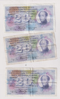 Lot 3 Billets Suisse  20 Francs  1961 - Suisse