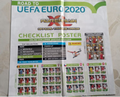 UEFA EURO 2020, Checklist Poster - ADRENALYN Official Trading Cards - Condizioni Perfette - Trading Cards