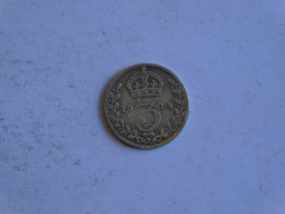 UK Grande-Bretagne 3 Three Pence 1914 Silver, Argent - F. 3 Pence