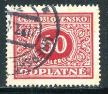 TCHECOSLOVAQUIE- Taxe Y&T N°61- Oblitéré - Postage Due