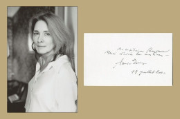 Annie Ernaux - French Writer - Nobel Prize - Rare Signed Card + Photo - 2000 - Escritores