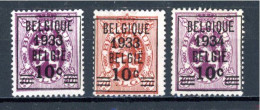 BE   375A - 375 - 376  X  ---  Sans Gomme - 1929-1937 Heraldieke Leeuw