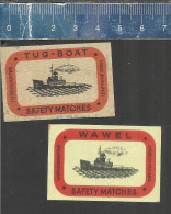 TUG BOAT WAWEL ( SLEEPBOOT SCHLEPPER REMORQUEUR ) -  OLD EXPORT MATCHBOX LABELS  MADE IN POLAND - Zündholzschachteletiketten