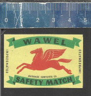WAWEL FLYING HORSE ( PEGASUS - LOGO MOBIL BRAND ??)  OLD EXPORT MATCHBOX LABEL  MADE IN POLAND - Zündholzschachteletiketten