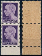 LUOGOTENENZA 1945 COPPIA FRANCOBOLLI DA L. 1 EMISSIONE DI ROMA SENZA FASCI FILIGRANA RUOTA - NUOVI MNH ** SASSONE 531 - Ungebraucht