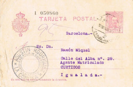 52711. Entero Postal CORUÑA  1931. AMBULANTE Ferrocarril Coruña-Madrid. Alfonso XIII - 1850-1931