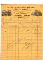 1 Facture VERVIERS J.L.Brixhe & Deblon Transports Internationaux Par Voies De Terre, Fer,  Et Eau 1888 - 1800 – 1899