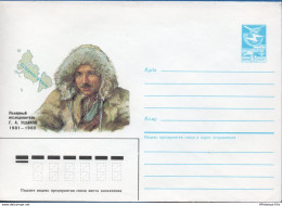 Arctic Research - 1983 Russia Postal Stationery Depicting Researcher Georgy Ushakov And The Severnaya Zemlya - 2003.2910 - Esploratori E Celebrità Polari