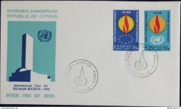 Cyprus 1968 Human Rights Issue FDC 2002.2633 Flame United Nations - Gezamelijke Uitgaven