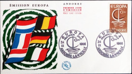 Andorra French 1966 Cept Issue FDC 2002.2612 - Lettres & Documents