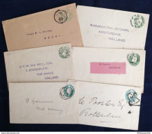 Great Britain ½ D Edward VII Postal Stationary Envelopes 1902-, Var. Sizes, Papers & Postmarks 6 Ex. All Used 2002.1805 - Cartas & Documentos