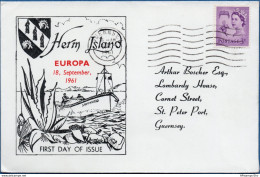 Herm Europe Set 1961 On Cover With 3d Guernsey To Guernsey - Moto