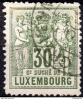 Luxemburg 1882 Wappenlöwe 30 C 1 Value Cancelled - 1912.2204 - 1882 Allegory