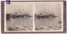 Port De Naples / Bateau Paquebot Trapani - Photo Stéréoscopique 1905s- Italia Napoli Foto Stereo Porto Di C13-31 - Photos Stéréoscopiques