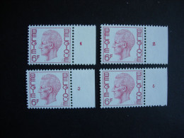 Belgique 1646** Numéros De Planches 6 Fr Rouge Roi Baudouin Type Elström - 1971-1980
