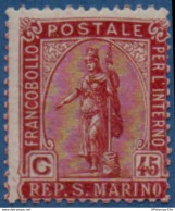 San Marino 1922 Goddess 45 C1 Value M(N)H - 2005.2634 - Used Stamps