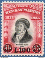 San Marino 1948 100 Lire Overprint On Delfico Stamp 1 Values MH - 2005.2611 - Neufs
