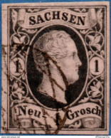 Germany Saxony 1851 Friedrich August 1 Ngr Type I Cancelled, 2005.1502 Sachsen - Sachsen