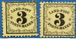 Baden Germany 1862 - 3 Kr Landpost Stück 2005.0420 - Mint