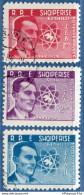 Albania 1959 World Peace Movement - Fréderique Joliot Curie, Atomic Model, Dove, 3 Values Cancelled 2004.1811 - Natur