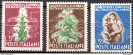 Italy, European Tobacco Conference Trieste 3 Values MNH - Tabaco