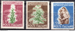 Italy, European Tobacco Conference Trieste 3 Values MNH - Tabacco