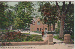 UNITED STATES - Plymouth Park And Cornhill Church Rochester New York 1912 Good Postmark Etc To Ireland - Parcs & Jardins