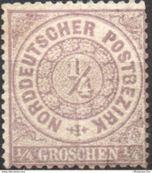 Germany, North German Confed. 1869 ¼ Gr Unused No Gum 2010.2501 Nord Deutscher Post - Postfris