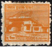 Nepal 1958 6 P Yellow 1 Value M 2010.0110  Human Rights Declaration 10 Year, Rupandehi Building, Bhuddag Birthplace - Bouddhisme