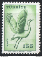 Turkey 1959 Airmail Bird Stamp 1val MNH 2009.2920 Crane - Cranes And Other Gruiformes