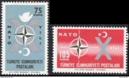 Turkey 1962 NATO 2 Val MNH NAVO Tr 62-01 - NATO