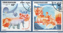 Congo Re. Popul. 1975 History Jules Verne 2 Values MNH 2009.1739 5 Weeks In Balloon, 80-days Travel Around The World - Contes, Fables & Légendes