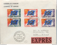 France 1965, Conseil De L'Europe 0.25, 0.30 & 0.60 Paires Sur FDC-Exprès 16 Janv 1965 - 2009.0431 - 1965