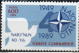 Turkey 1989 ENavo 40 Year MNH Dove, Compass Rose TR89-03 - NAVO