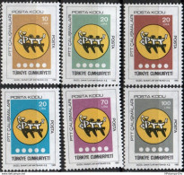 Turkey 1985 Introduction Of Postal Code System 6 Values Mi 2720-25 MNH T85-11 - Postleitzahl