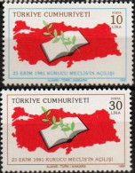 Turkey 1981 Constituent Assembly Mi 2581-82  MNH Map, Code, Law Book TR 91-16 - Protection De L'environnement & Climat