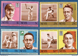 Sint Vincent 1984 - Cricket Player 4 Pair= 8 Val MNH 2006.2929 C.P.Mead, J.B.Statham, Learie Constantine, Leonard Hutton - Cricket