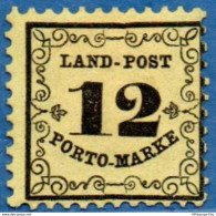 Baden Germany 1862 Landpost 12 Kr -- 2006.2333 - Mint