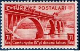 Turkey 1939 IRailway Bridge Samsun-Sivas Track 7½ Krs 1 Value MH 2011.2821 - Other (Earth)