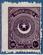 Turkey 1923 100 Pia Perf 13¼  M (no Gum) 2011.2712 Ayyildiz First Printing - Nuevos