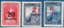 Turkey 1929  Overprinted Stamps 3 Values MH 2011.2730 Basic Stamps With Ottoman Lettering - Nuevos