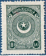 Turkey 1923 18¾ Pia Perf 13¼  MH 2011.2711  Ayyildiz First Printing - Ongebruikt