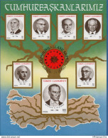 Ceskoslovakia 1987 Presidents Block MNH 2011.1826 Tree, Map, Atatürk, Inönü, Bayar, Evren, Korutürk, Sunay, Gürsel - Sonstige & Ohne Zuordnung