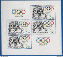 Ceskoslovakia 1984 Olympuic Winter Games Sarajevo Block MNH 2011.1820 Ski Langlauf, Ice Hockey, Biathlon, - Winter 1984: Sarajevo