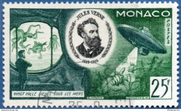 Monaco 1955 Jules Verne 25 Fr 20 Mile Under Sea 1 Value Cancelled 2011.0616 - Contes, Fables & Légendes