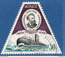 Monaco 1955 30 Fr Jules Verne, Nautilus, Nuclear Submarine 1 Value Cancelled 2011.0597 - Contes, Fables & Légendes