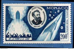 Monaco 1955 200 Fr Jules Verne, Rocket To The Moon 1 Value MNH 2011.0595 Sky-star - Contes, Fables & Légendes