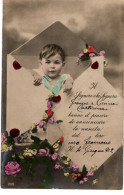 AUGURI NASCITA - BIMBO LETTERINA - VG 1912 FP - 7000 - Nascite